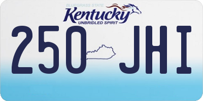 KY license plate 250JHI