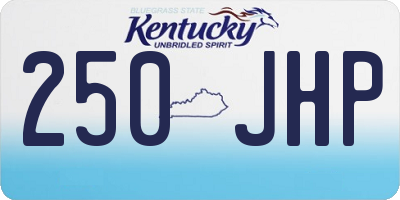 KY license plate 250JHP