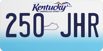 KY license plate 250JHR