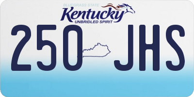 KY license plate 250JHS