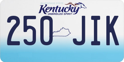 KY license plate 250JIK