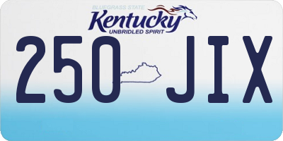 KY license plate 250JIX