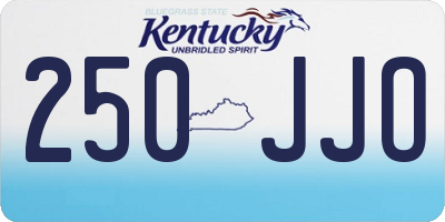 KY license plate 250JJO