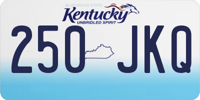 KY license plate 250JKQ