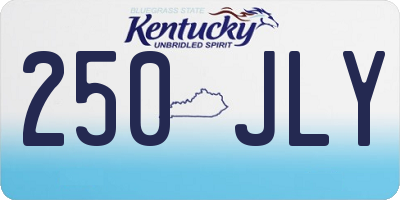 KY license plate 250JLY
