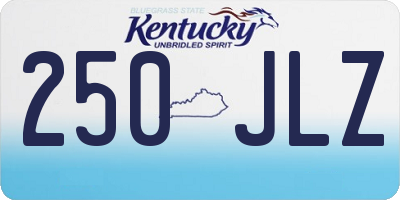 KY license plate 250JLZ