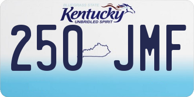 KY license plate 250JMF