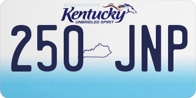 KY license plate 250JNP