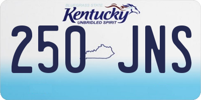 KY license plate 250JNS