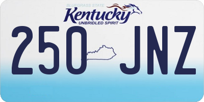 KY license plate 250JNZ