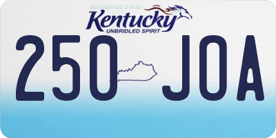 KY license plate 250JOA