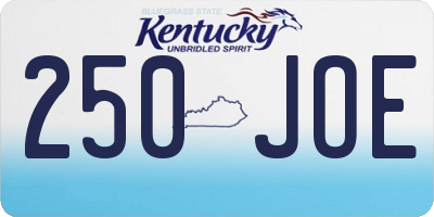 KY license plate 250JOE