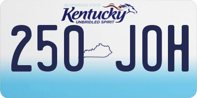 KY license plate 250JOH
