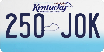 KY license plate 250JOK