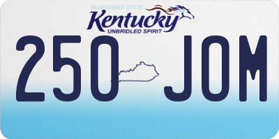 KY license plate 250JOM