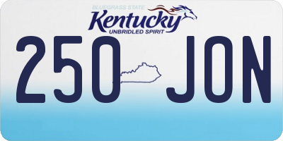 KY license plate 250JON