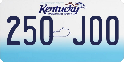 KY license plate 250JOO