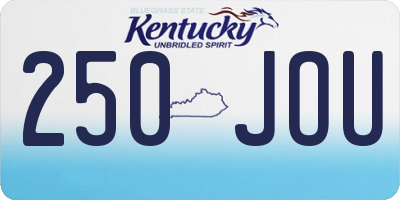 KY license plate 250JOU