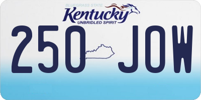 KY license plate 250JOW