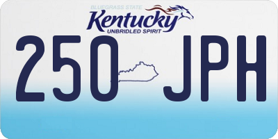 KY license plate 250JPH