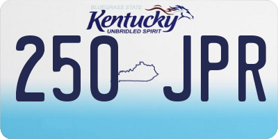 KY license plate 250JPR