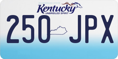 KY license plate 250JPX
