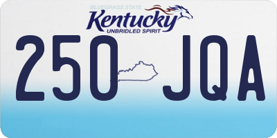 KY license plate 250JQA