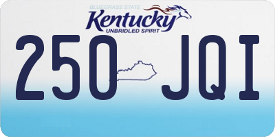KY license plate 250JQI