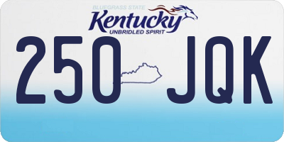 KY license plate 250JQK