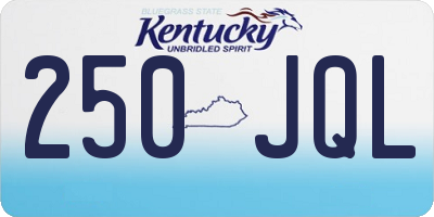 KY license plate 250JQL