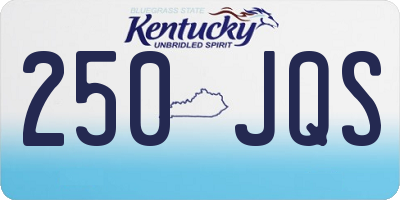 KY license plate 250JQS