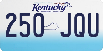 KY license plate 250JQU