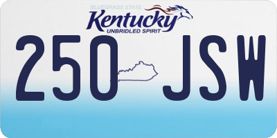 KY license plate 250JSW