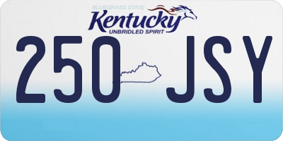 KY license plate 250JSY