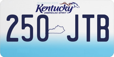 KY license plate 250JTB