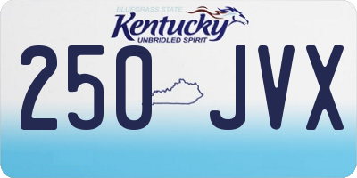 KY license plate 250JVX
