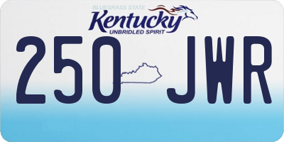 KY license plate 250JWR