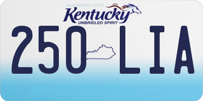 KY license plate 250LIA