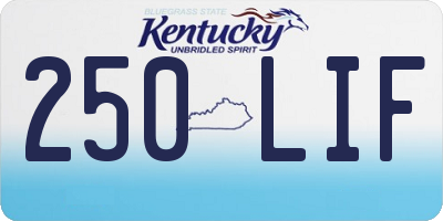 KY license plate 250LIF