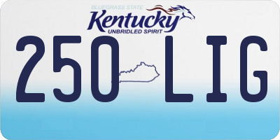 KY license plate 250LIG
