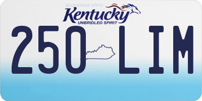 KY license plate 250LIM