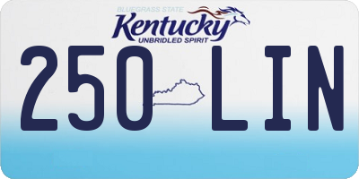 KY license plate 250LIN