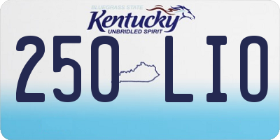 KY license plate 250LIO