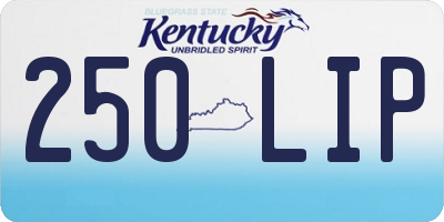 KY license plate 250LIP