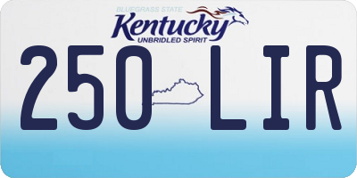KY license plate 250LIR