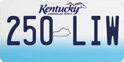 KY license plate 250LIW