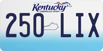 KY license plate 250LIX