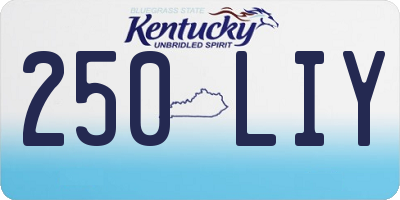 KY license plate 250LIY