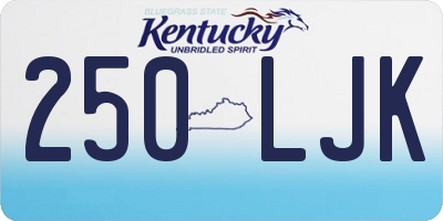 KY license plate 250LJK