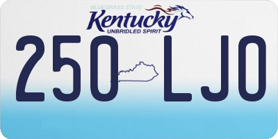 KY license plate 250LJO
